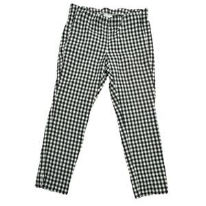 J. Jill Essential Womens 8 Petite Pants Gingham Cotton Stretch Black White
